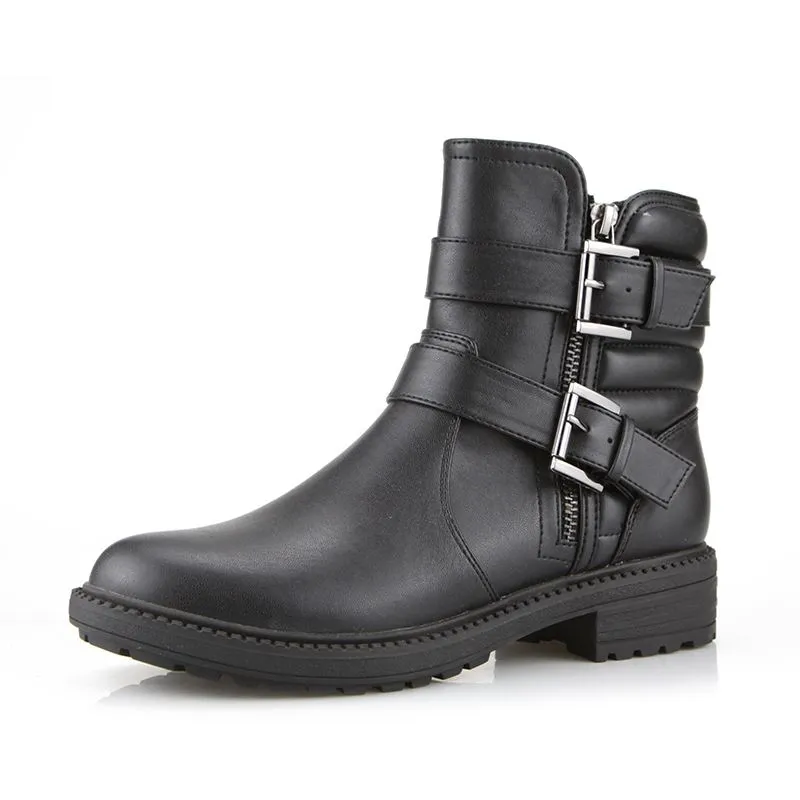 Chunky Biker Boots Womens