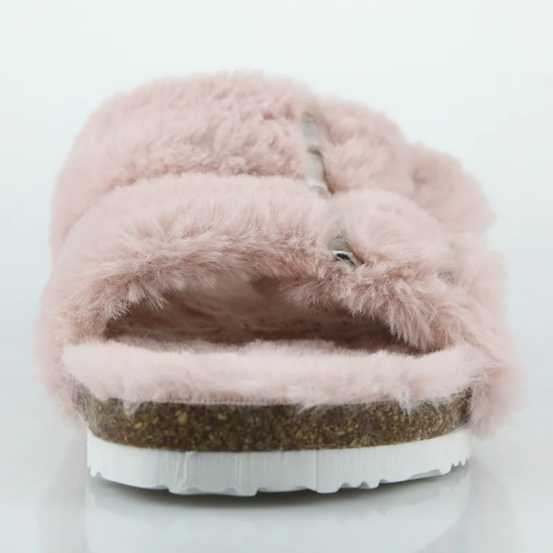 Pink Plush Cork Slides