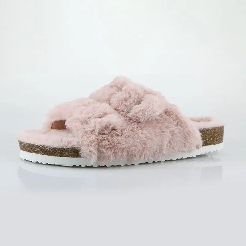 Pink Plush Cork Slides